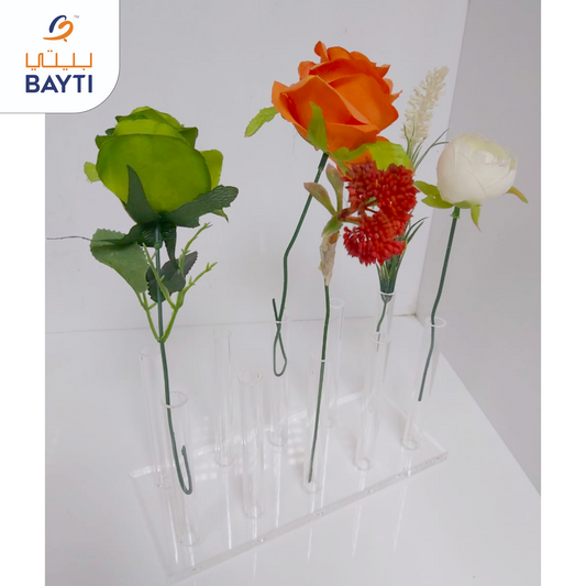 Flower Vase Clear with 10 Tubes