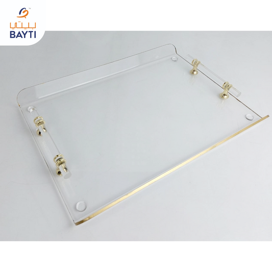 Tray with gold or silver handle