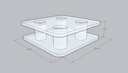 Flower Vase Oval with 4 Tubes