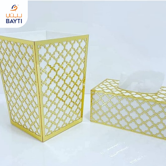 Trash & Tissue Box Gold